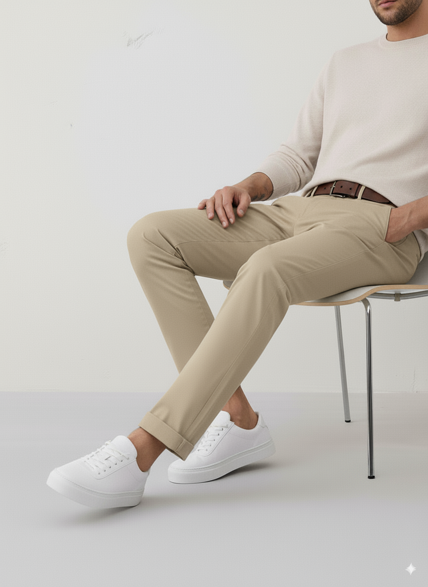 Hawks Bay New Chino Stretch Twill Pants (KHAKI)