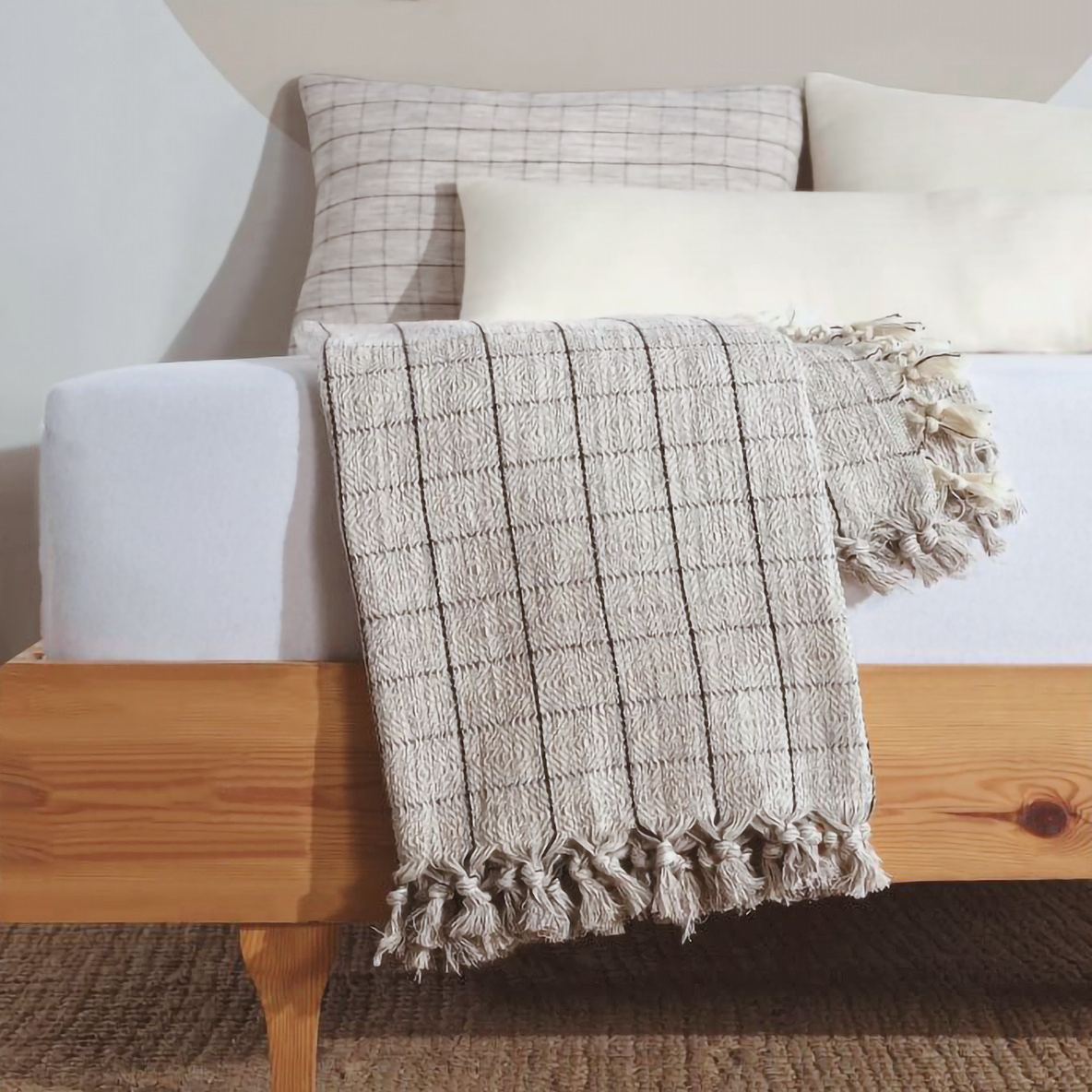 Black Striped Cream Throw blanket & Bedspread