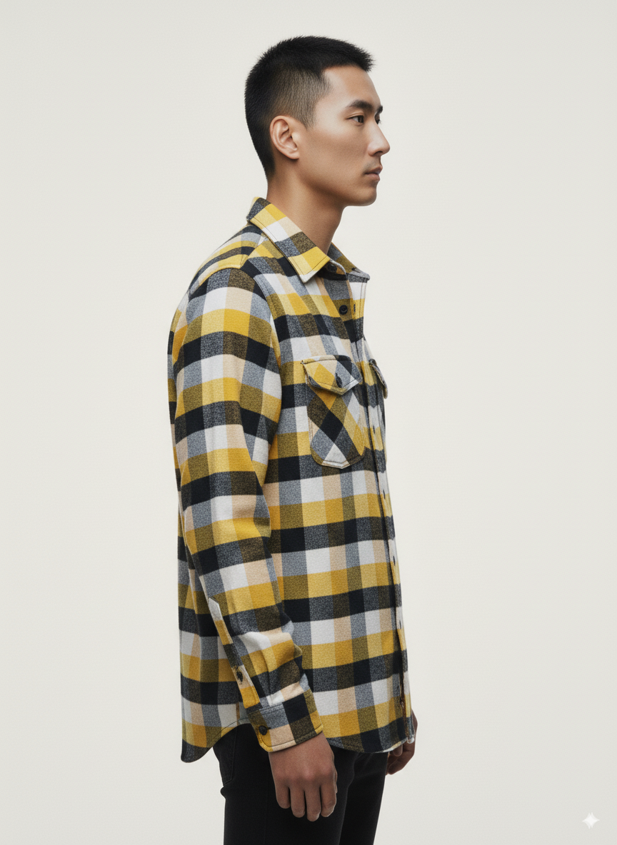 Men's Flannel Long Sleeve Buffalo Plaid Shirt