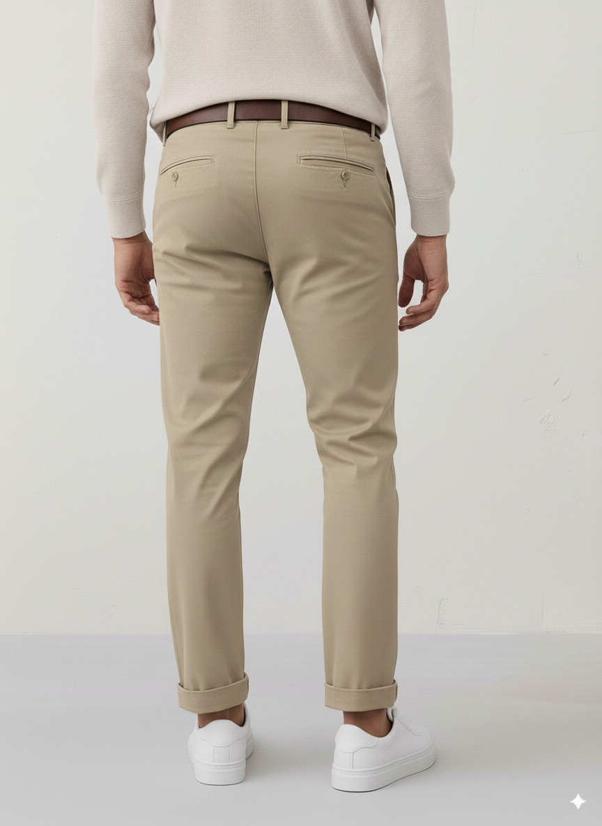 Hawks Bay New Chino Stretch Twill Pants (KHAKI)