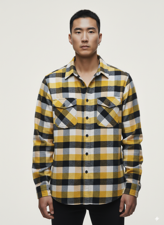 Men's Flannel Long Sleeve Buffalo Plaid Shirt