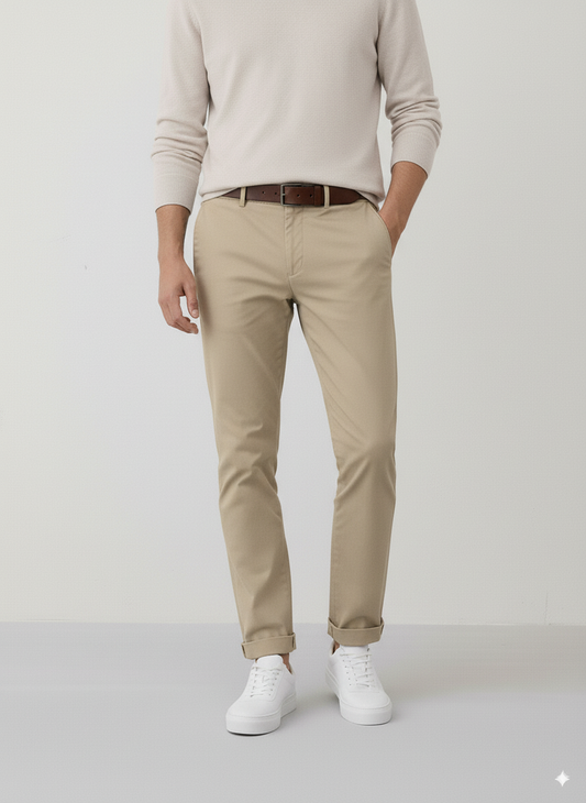 Hawks Bay New Chino Stretch Twill Pants (KHAKI)