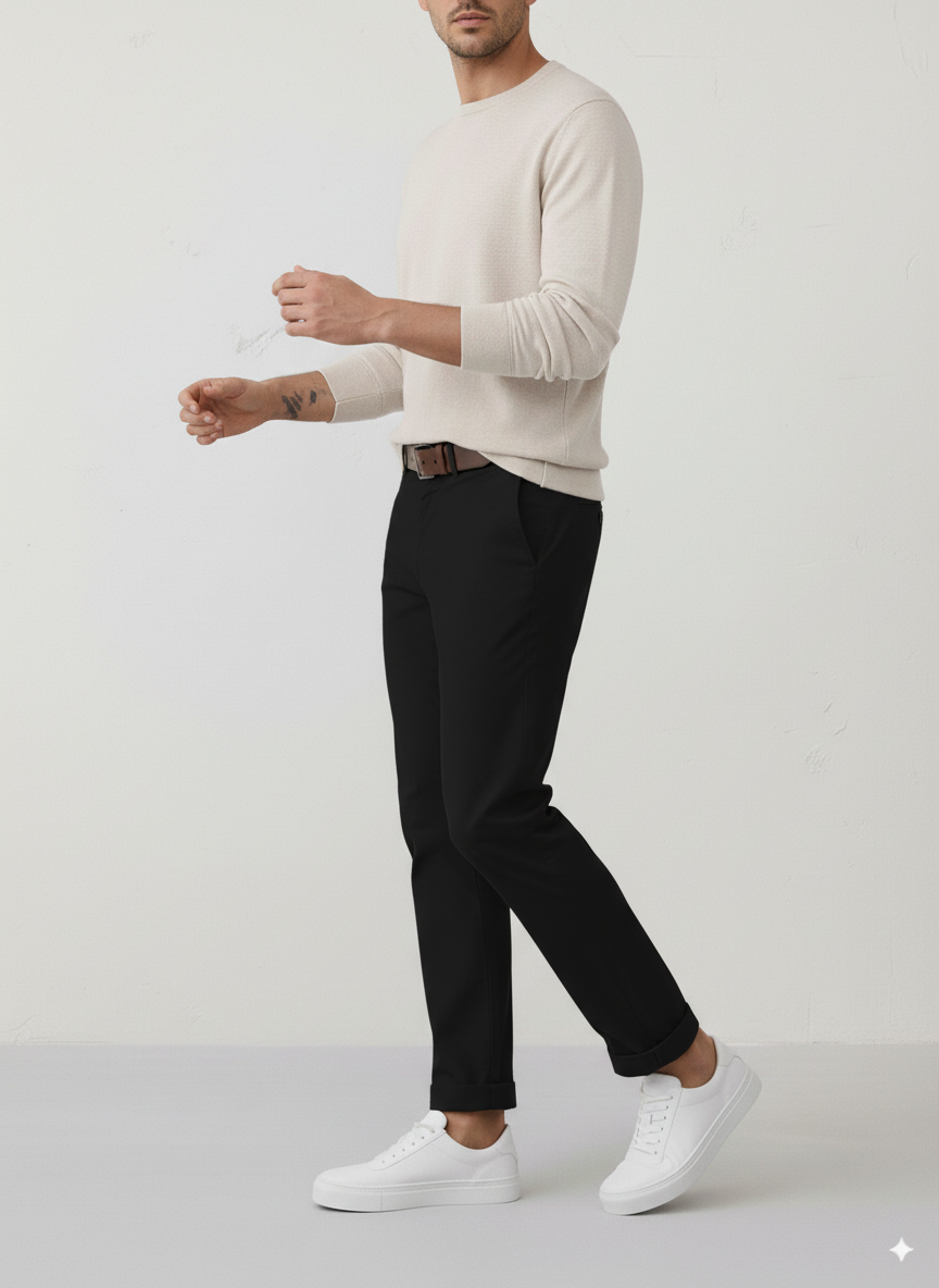 Hawks Bay New Chino Stretch Twill Pants (BLACK)