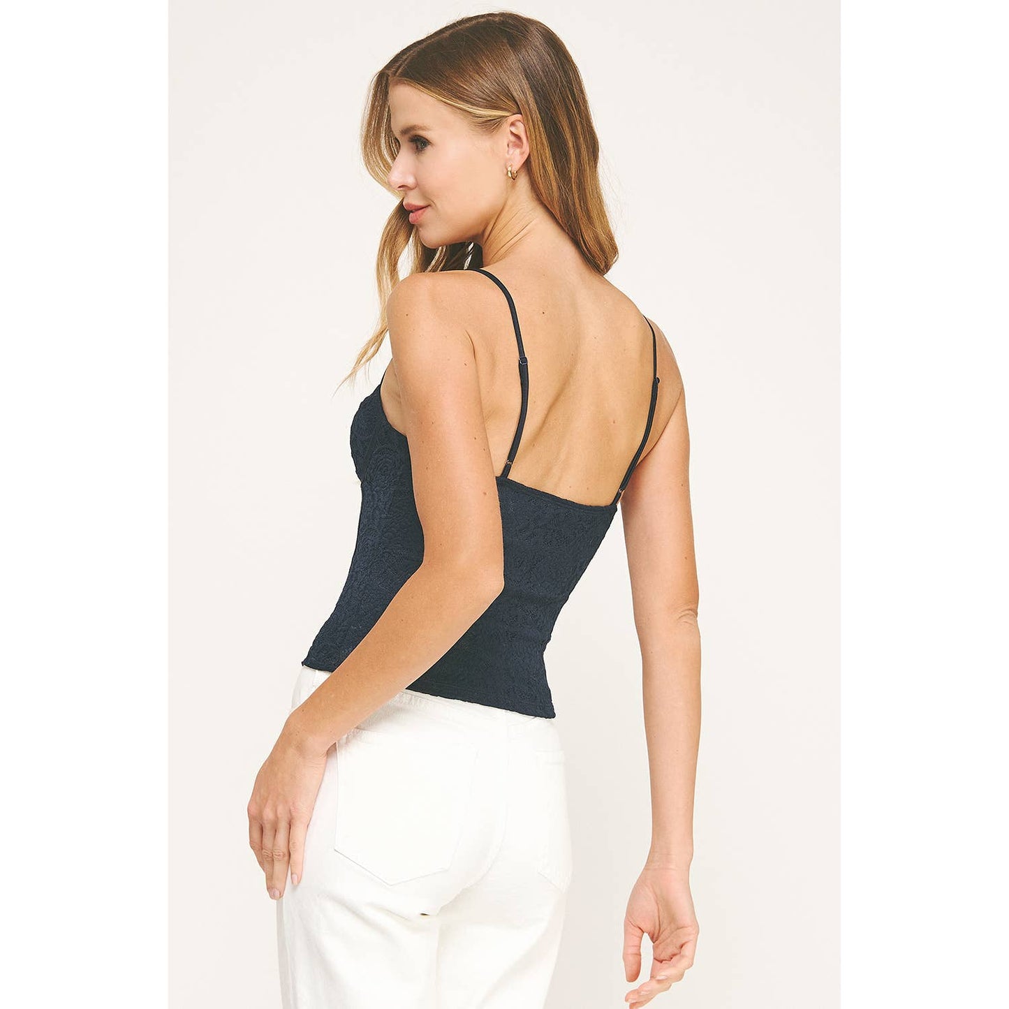 ROMANTIC WHISPERS LACE STRAP SCALLOP CORSET TOP