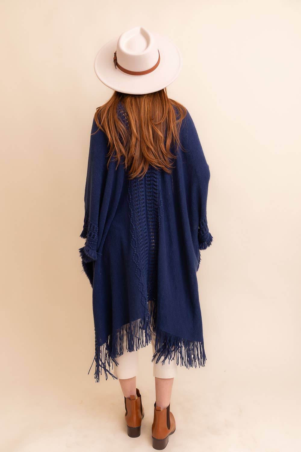 Bestselling Open Work Frayed Border Bohemian Ruana