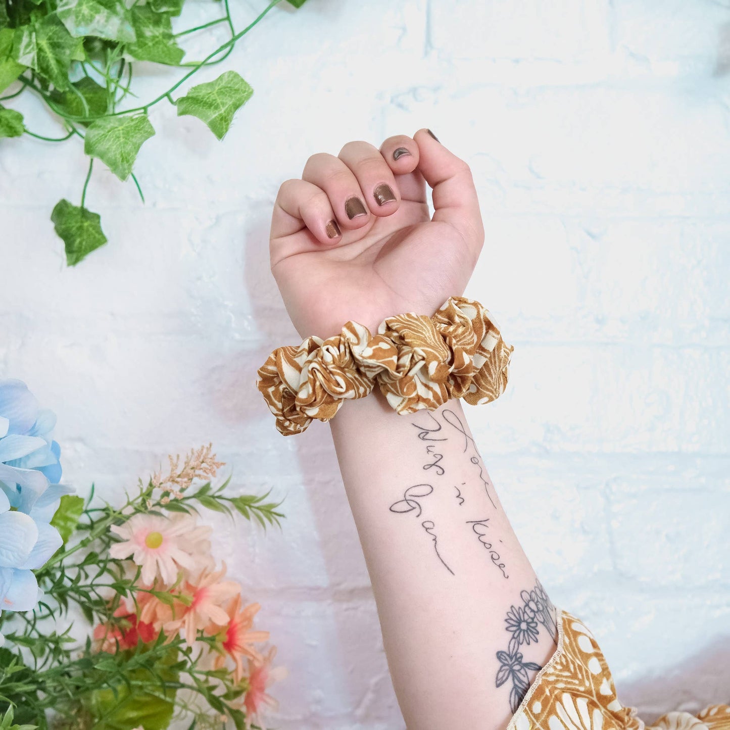 Handmade Boho Floral Hair Scrunchies