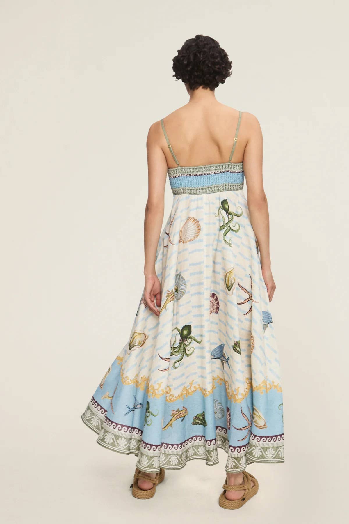 Linen Graffiti Print Swing Dress