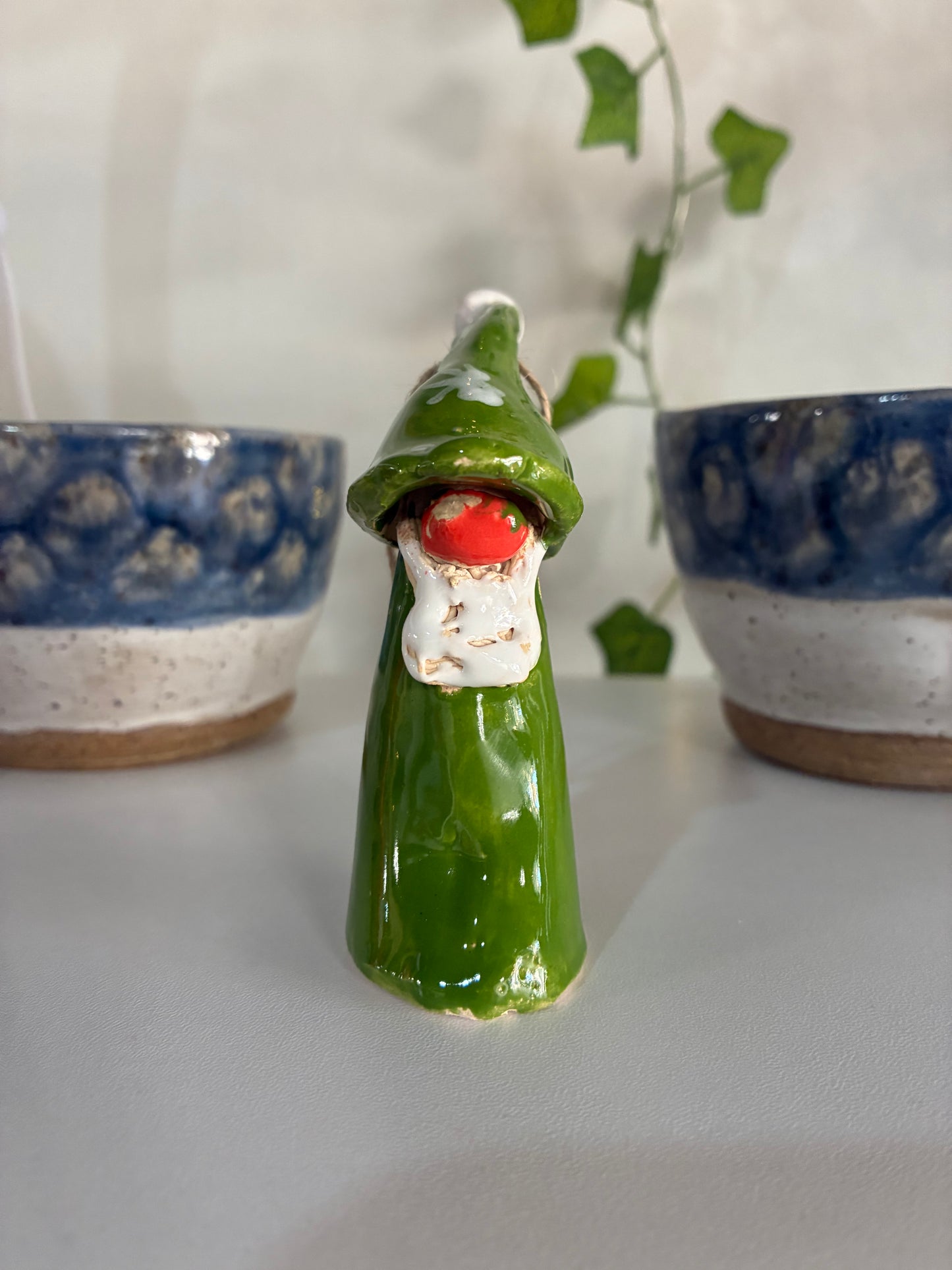 Hand-made ceramic gnome ornaments