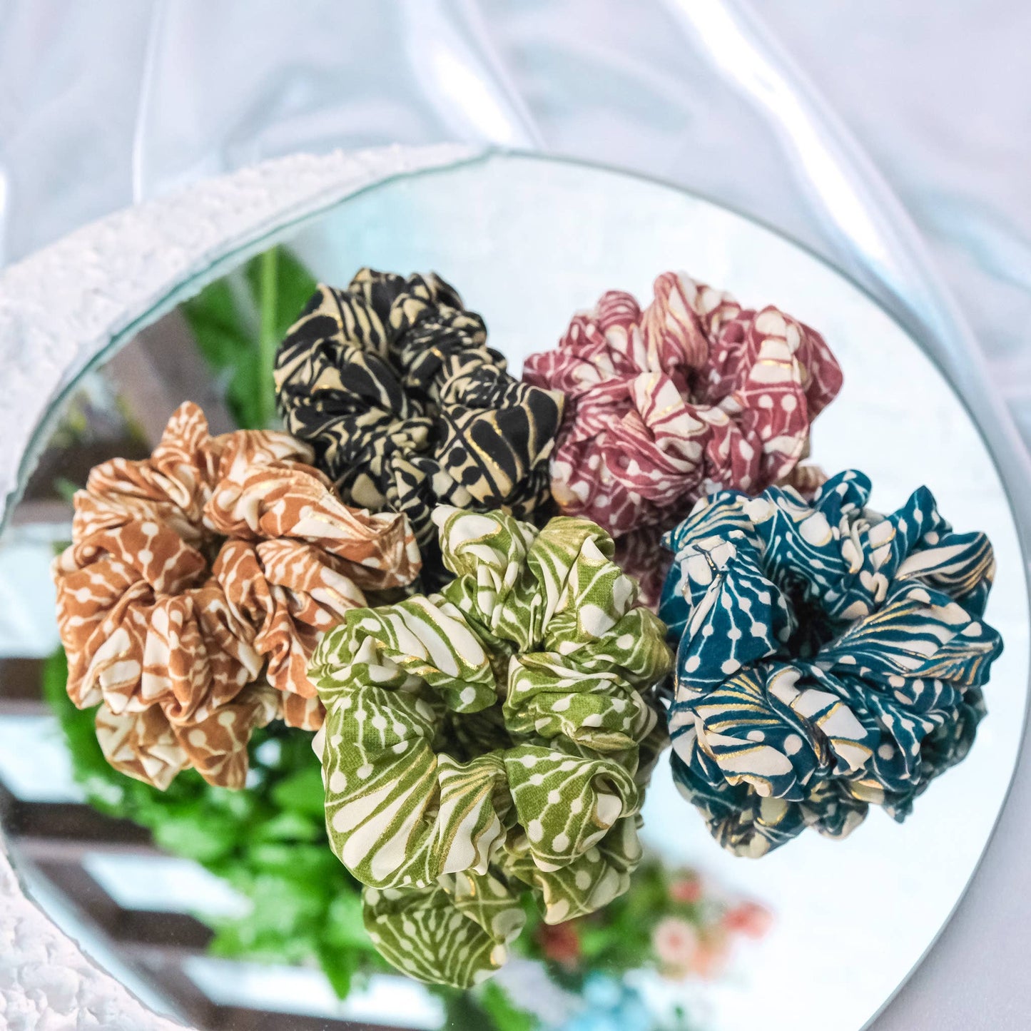 Handmade Boho Floral Hair Scrunchies