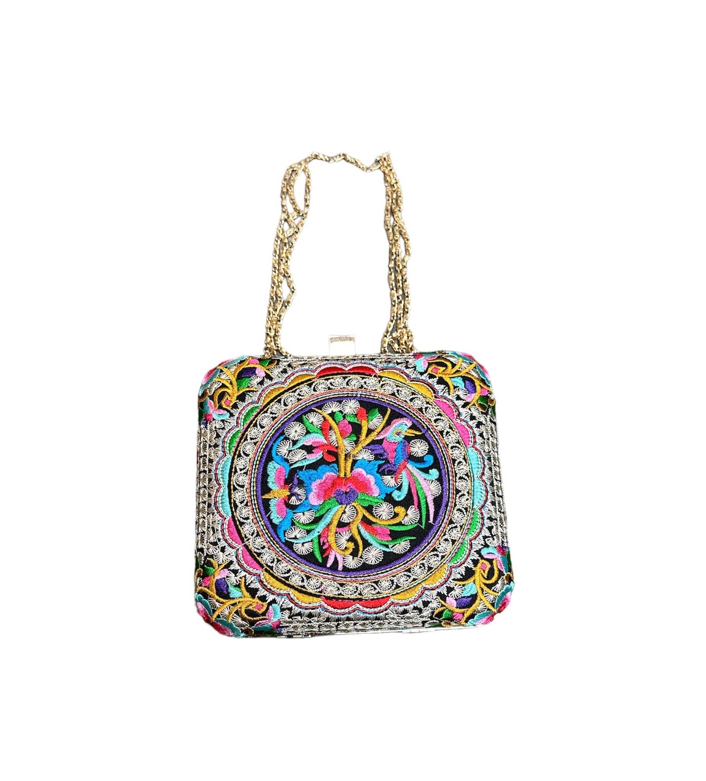 Vintage Tribe Full Embroidered Square Ladies Hand bag