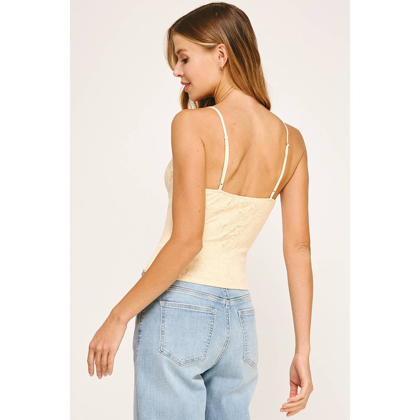 ROMANTIC WHISPERS LACE STRAP SCALLOP CORSET TOP